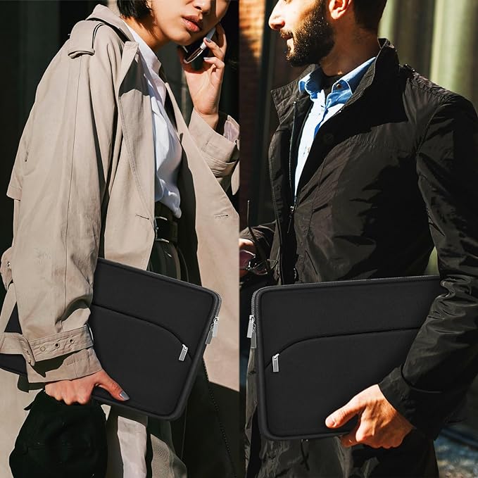 Laptop Case 13.3 inch, Durable Laptop Sleeve 14 inch, Portable Monitor Protective Computer Sleeve with Front Pocket Computer Bag Compatible with MacBook Air Pro 13.3 inch 14 inch, Dell, HP, Black