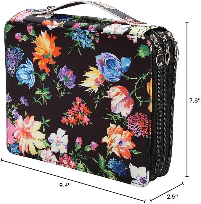 120 Slots Colored Pencil Case Organizer, 3 Layer Bag | Twill Oxford fabric,127 elastic loops,detachable handle,for travel, home storage,drawing tools,creative gifts