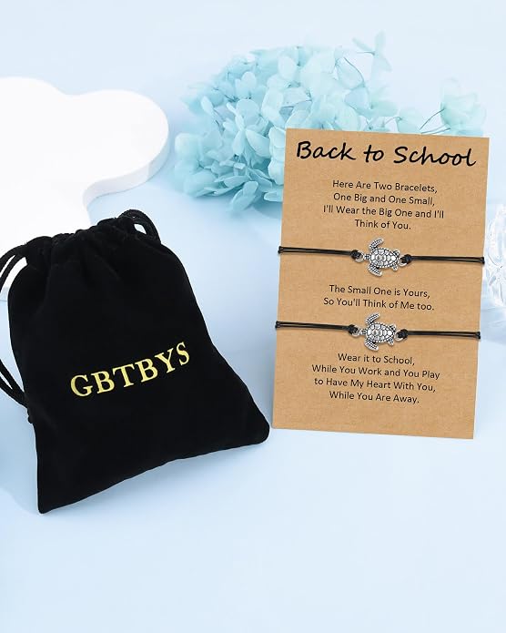 Back to School Gifts Mommy and Me Bracelet First Day of School Matching Wish Bracelets Set for Mother Daughter Son Women Teen Girls Boys Jewelry Gift