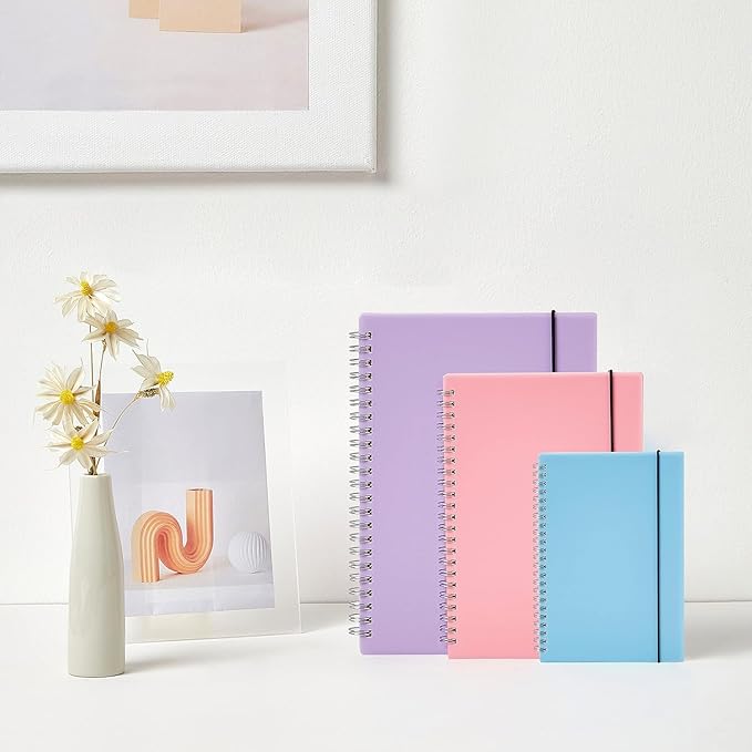 3 Pack Spiral Notebooks, Large Notebook College Ruled 8.5" x 11" 100GSM 7mm College Ruled, 80 Sheets/160 Pages, College Ruled Notebook for School, Office, Sketch