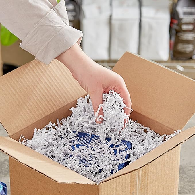 Uptotop 4oz Crinkle Cut Paper Shred Filler for Gift Wrapping, Gift Basket Filling, Perfect for Birthday, Christmas, Thanksgiving, Halloween, Easter, Valentine's Day, Mother's Day, Father's Day, Wedding & Holiday Decor, White