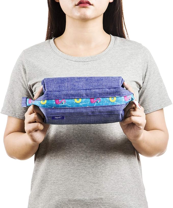 ZIPIT Lenny Pencil Case, Large Capacity Zipper Pouch for School, Stationery Bag for Teen Girls Boys and Adults, Teal