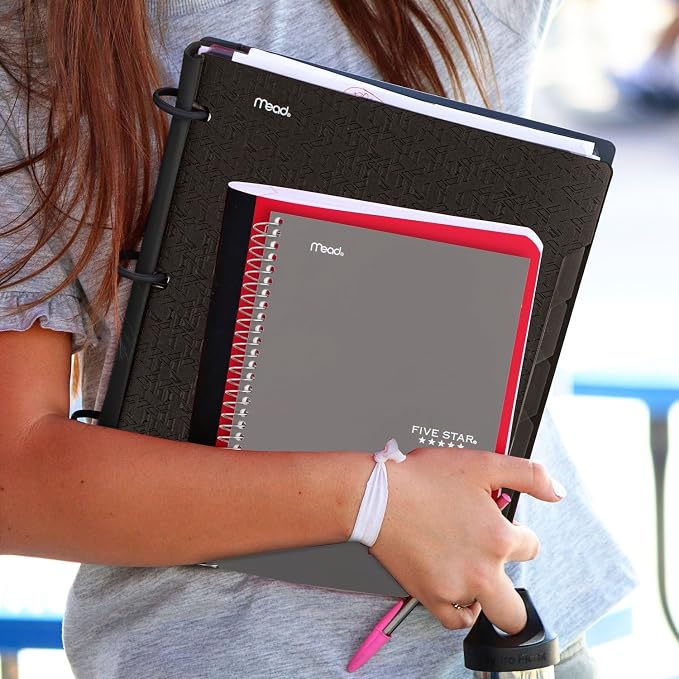 Five Star Spiral Notebook, 2 Subject, College Ruled, 9 1/2" x 6" 80 Sheets, Gray (840029AA3-ECM) (Pack of 12)