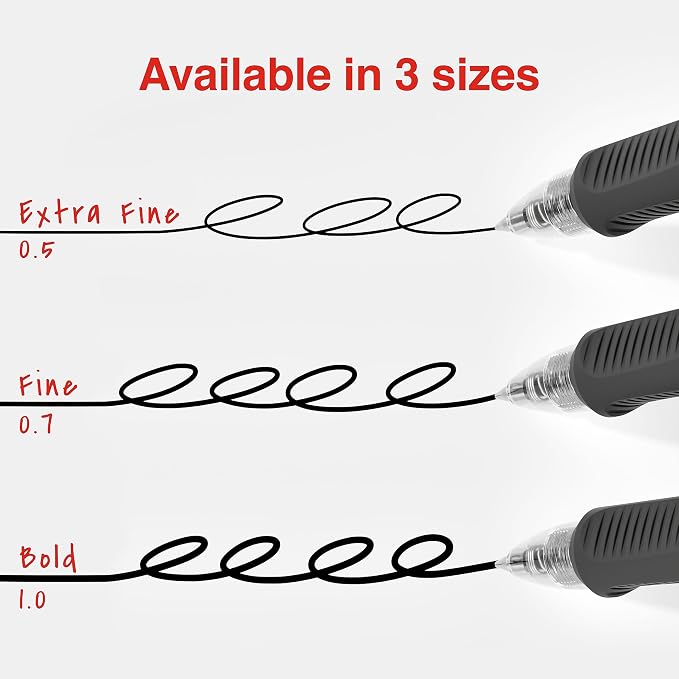 STAPLES ProGel™ Retractable Gel Pen, Fine Point, 0.7mm, Black Ink, 2/Packs