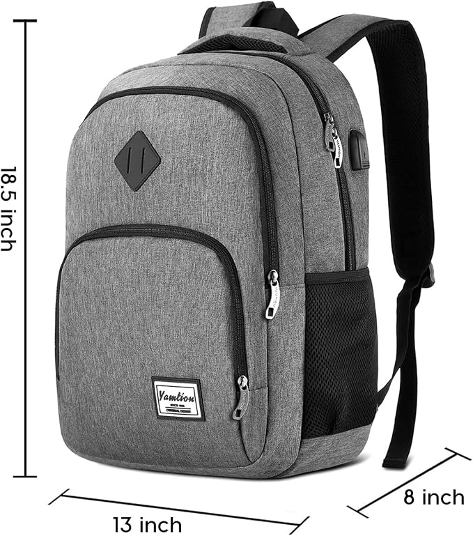 YAMTION 17.3 Inch Travel Backpack for Men and Women,School Bookbag for Teenager,Business Laptop Bookbag with USB Charging port for Business Work College Travel Trip