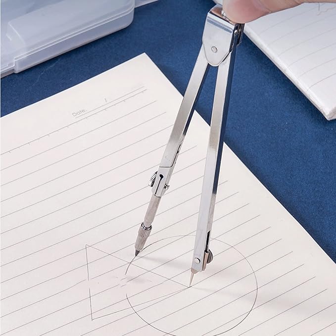 Drawing Compass Drafting Tools Geometric Compass Set Metal Drawing Tool Professional Compass and Pencil-Filled Student Supplies Circle Drawing Tool Math Ruler Kit