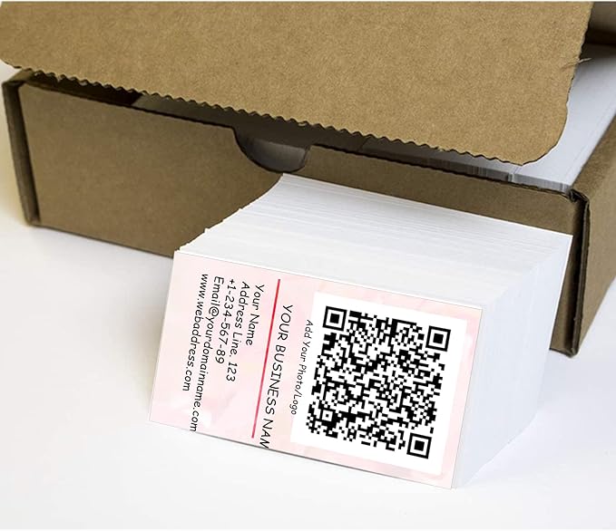 200/500Pcs Business Card Customization (Add Picture or Logo), Thick Coated Paper Business Card Double-sided Printing-2"x3.5" Inches (Color-E)