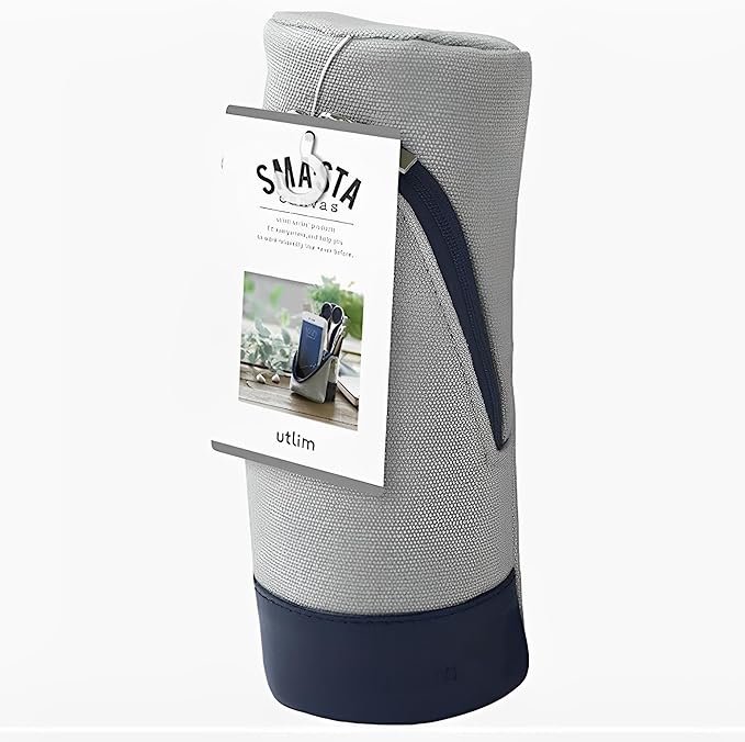 Sonic Utlim Sma-Sta Canvas Standing Pen Case and Pentel Infree Ballpoint Pen Bundle, Makeup Bag, Pencil Pouch Converts Into Smartphone Stand, Cosmetics Holder, and more, UT-4037-GL, Grey