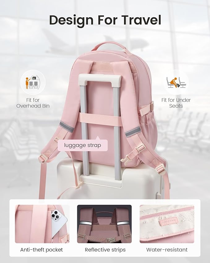 LOVEVOOK School Backpack for Girls, Cute Bookbag for Teen 8-16, DIY Friendly 15.6" Laptop Backpack for Middle High College Student Back to School, Bag with Water Bottle Pocket for Travel,Purple