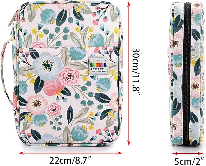 BTSKY Portable Colored Pencil Case - Colored Pencil Organizer Holds 166 Pencils or 112 Gel Pens Large Capacity Zippered Pencil Holder Gel pens