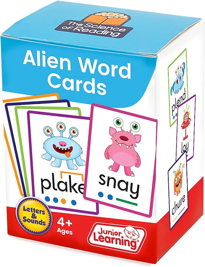 Alien Word Flashcards: Junior Learning, The Science of Reading Supplementary Resources, for Classroom or Home School use, for Ages 4+, Grade Pre-K