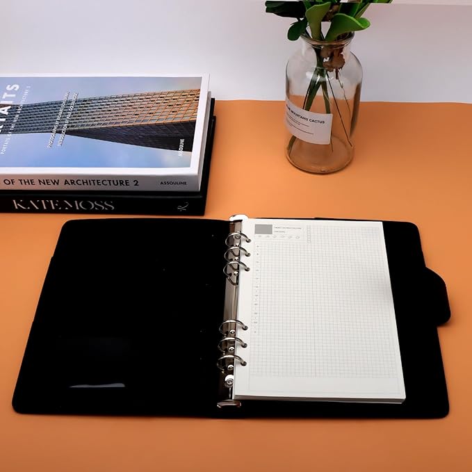 NatSumeBasics A5 Refills Paper 5" x 8" Undated Daily Binder Planner Inserts 90 Sheets 6 Holes Pocket Notebook Papers for Personal Travel Journal Diary (2 A5 Daily)