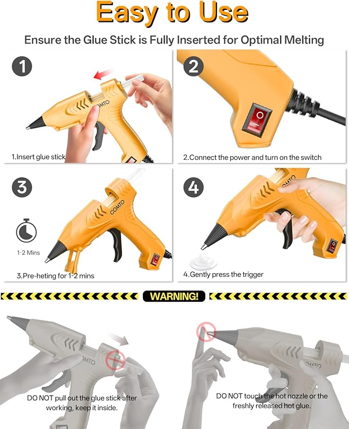 Hot Glue Gun Kit with 30 Sticks, 20W Fast Preheating Mini Hot Glue Gun and Sticks Set for School Crafts DIY Arts and Quick Home Repairs, Yellow