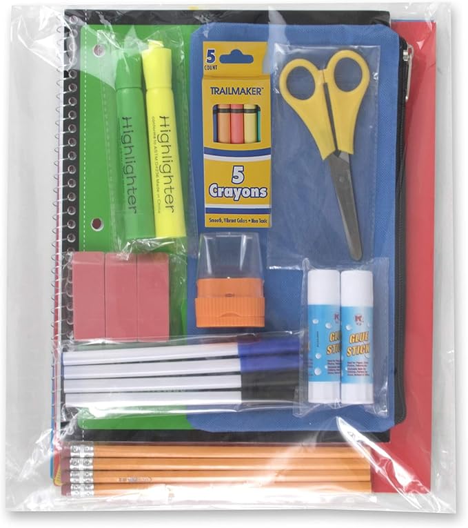12 Pack of 30 Piece Sets Bulk School Supplies Kits for Girls, Boys Back to School Supplies Box Bundle Pack for Kids Kindergarten, Elementary Includes Notebook, Folders, Pens, Pencils, and More