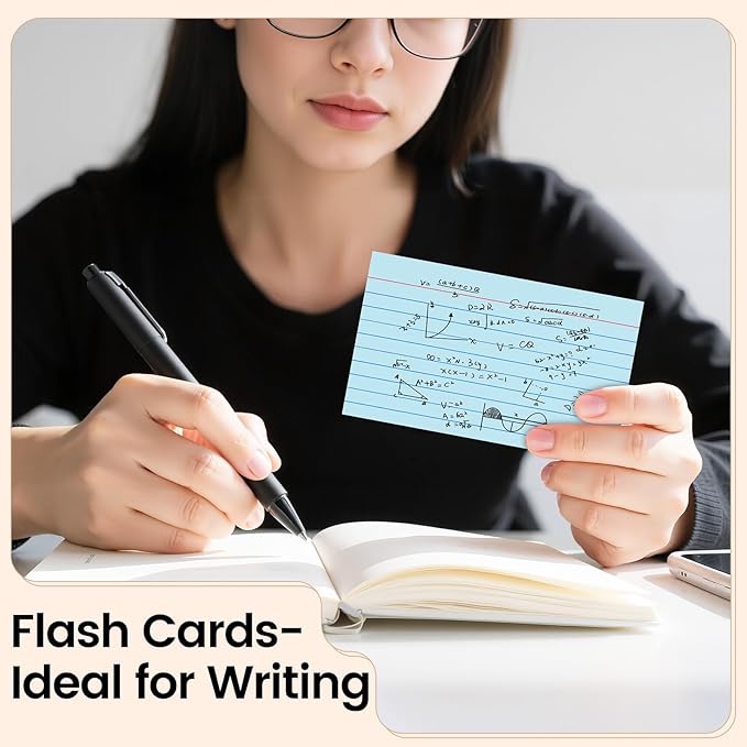Index Cards 3x5 Inch, 600sheets, Flash Cards,Ruled Lined Colored Note Cards Paper For Studying, Schools Supplies, College, Office And Home Organization, Note Taking Supplies