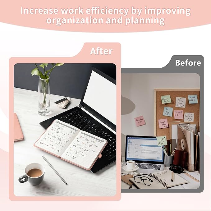 EMSHOI Pocket Calendar 2026-2027, Small Mini Academic Planner Weekly and Monthly, July 2026-June 2027, School Student Teacher Agenda, Leather Hardcover, 100GSM Paper, Tabs, A6 4.3"x6", Pink