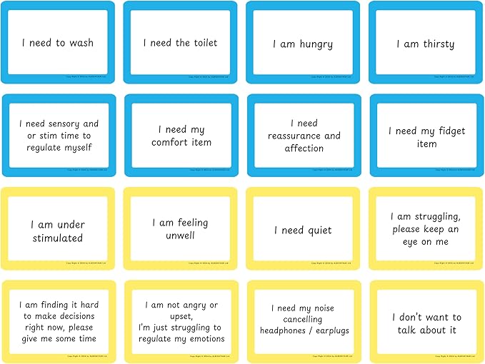 Plastic Communication Cards for ADHD and Autism, Special Needs Communication Aid for Non Verbal Adults and Children, Speech Delay Flash Cards