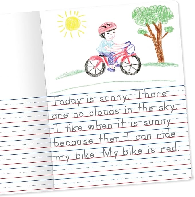 Mead Primary Journal,Half Page Ruled,Grades K-2,7 1/2" x 9-3/4",Color Will Vary (10297),100 Sheets (Pack of 12)