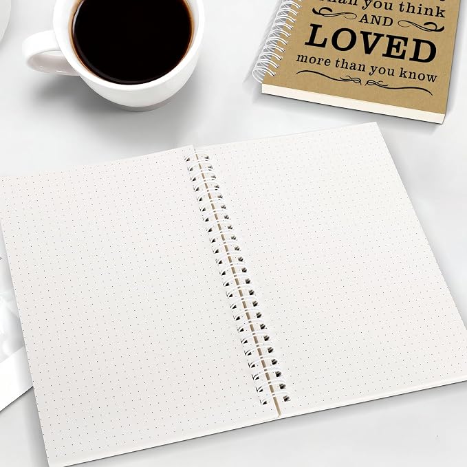 JOHSBYD2Pcs Spiral Dotted Notebook,Inspirational Gifts A5 Dot Grid
