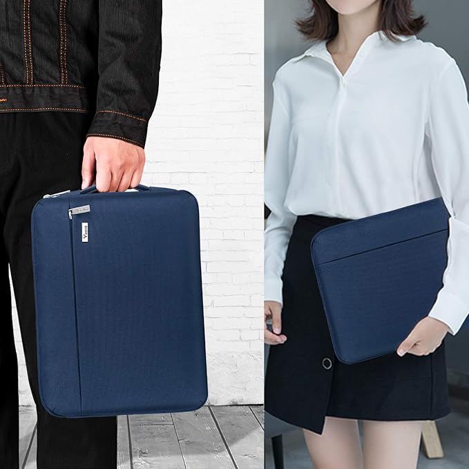 Voova Laptop Sleeve Case 14 15 Inch with Handle, 360° Protective Waterproof Slim Computer Bag Cover Compatible with MacBook Air 15 M2/M3/M4 2024-2025, MacBook Pro 14/15, Hp Chromebook 14, Blue