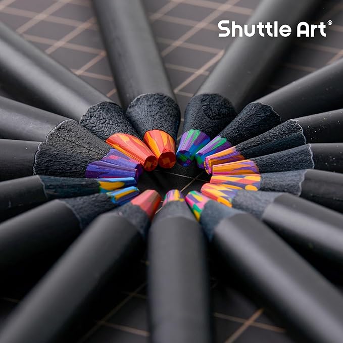 Shuttle Art 24 PCS Rainbow Pencils, 12 Assorted Colors, 2 of Each, Pre-sharpened Rainbow Colored Pencils, Multicolored Pencils for Kids and Adults Coloring, Drawing, Sketching
