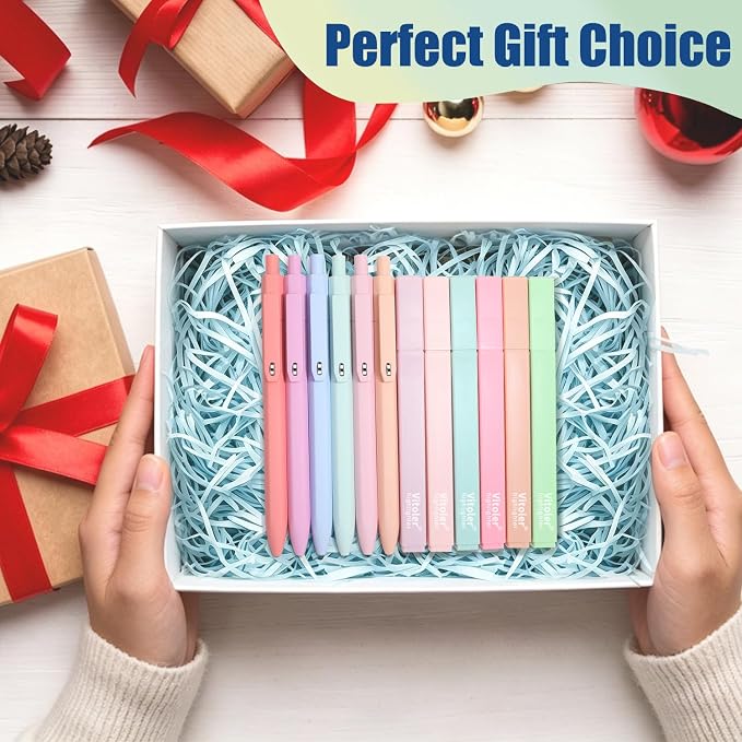 Vitoler Bible Highlighters and Pens, 6 Black Pens & 6 Highlighters | for Study, Journaling and Office Best Gifts for Teacher Nurse Mothers Day