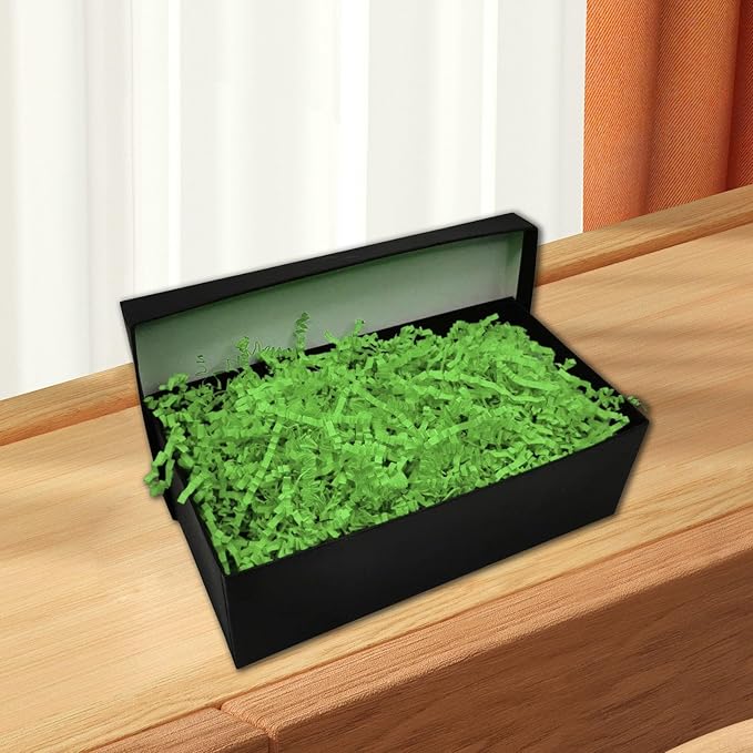 Tisspoms 1LB Crinkle Cut Paper Shred Filler, Paper Shreds for Basket Fillers, Birthday, Gift Wrapping, Anniversary, Wedding, Halloween, Thanksgiving, Christmas Gift Decor Party Filler (Parrot Green)