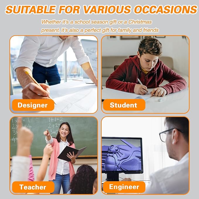 7Pcs Geometry Set for Students – Math Protractor, Compass Geometry Tool, Ruler & Mechanical Pencil, Back to School Math Kit for Kids, School Supplies for Classroom, Drafting Tools with Case