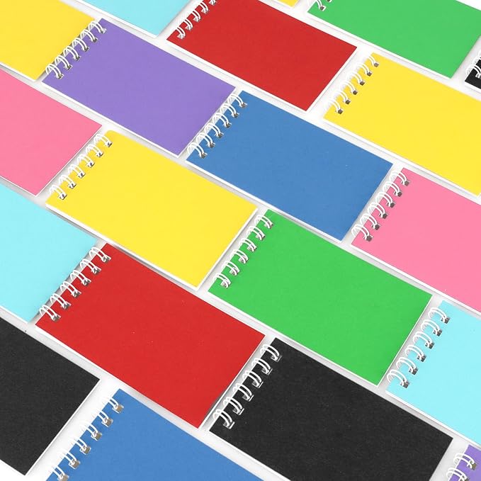 24 Pack Mini Notebooks for Kids Small Spiral Journal Notepads Party Favor