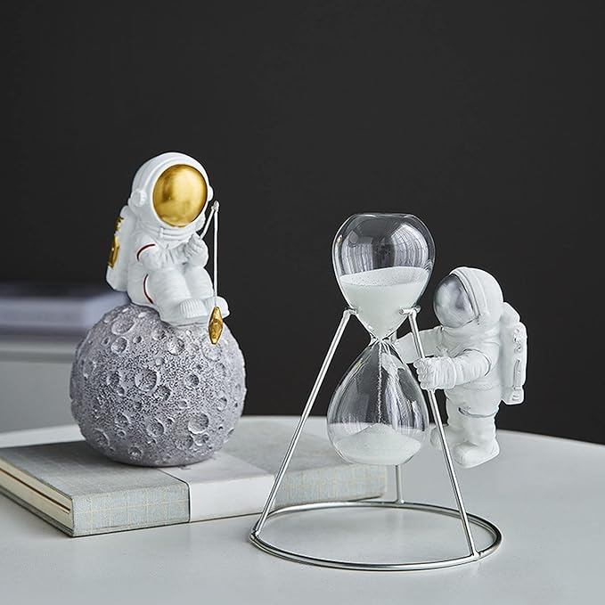 Astronaut Fishing Star Figurines, Space Themed Bedroom & Desktop Shelf Decor, Gifts for Space Lovers & Christmas