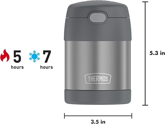 THERMOS FUNTAINER Kids Food Jar with Spoon, 10oz, Gray (Pack of 6)