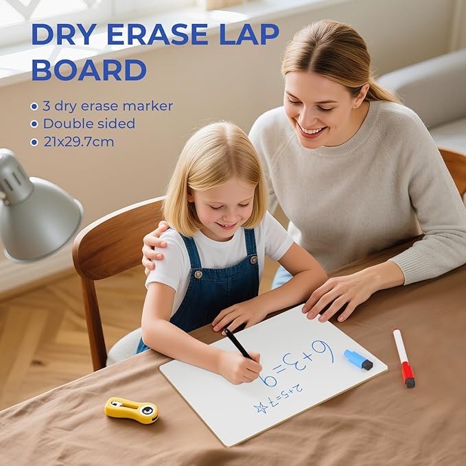 Nicpro Small Dry Erase Lapboard, 2 Pack Small White Board 9''x 12'' Mini White Board Double Sided with 3 Water-Based Pens, Portable Whiteboards for Kids Students Teachers Classroom Homeschool Supplies