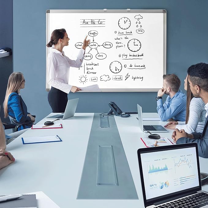 Weekly Dry Erase Board, Weekly Planner whiteboard with Hourly time Slots, Whiteboard Weekly Calendar for Schedule for wall 24" X 18" Double-Sided for Office, Home and School