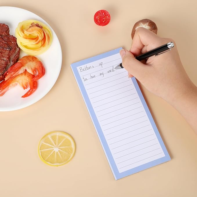 Thboxes 4 Pack Magnetic Note Pad for Fridge with Pen Holder, Totally 200 Sheets Magnetic To Do List, Grocery List, Shopping List, Memo Pads for Refrigerator(Light Color)