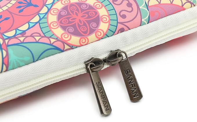 360° Protective Laptop Sleeve Case Bag with 3 Pockets,Handle,Luggage Strap for MacBook Pro 14 inch and 14 inch-14.4 inch Screen Laptop (Bandanna)