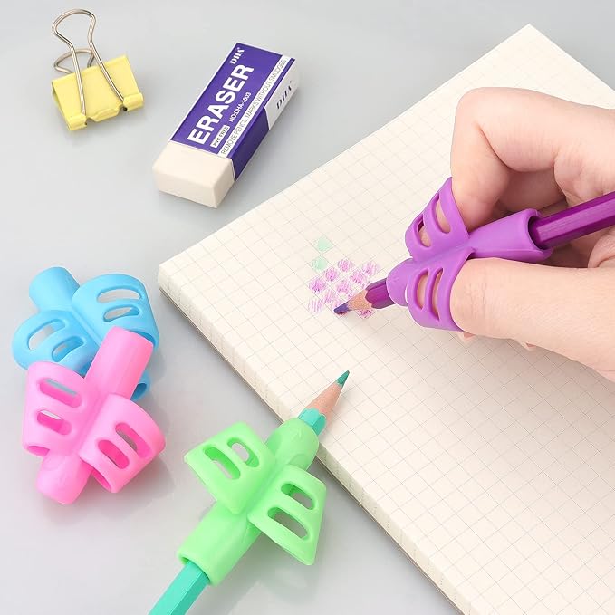 6 Pack Pencil Grips for Kids Handwriting Pencil Grippers, Pencil Writing Aid Grip Posture Correction Tool for Kids Toddler Children Special Needs