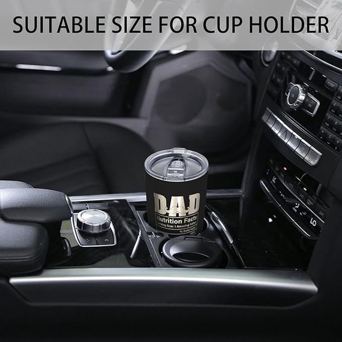 Dad Gifts for Men, Dad Tumbler Cup for Father's Day Birthday, 20 oz Stainless Steel Insulated Coffee Mug Double Wall Travel Mug with Lid