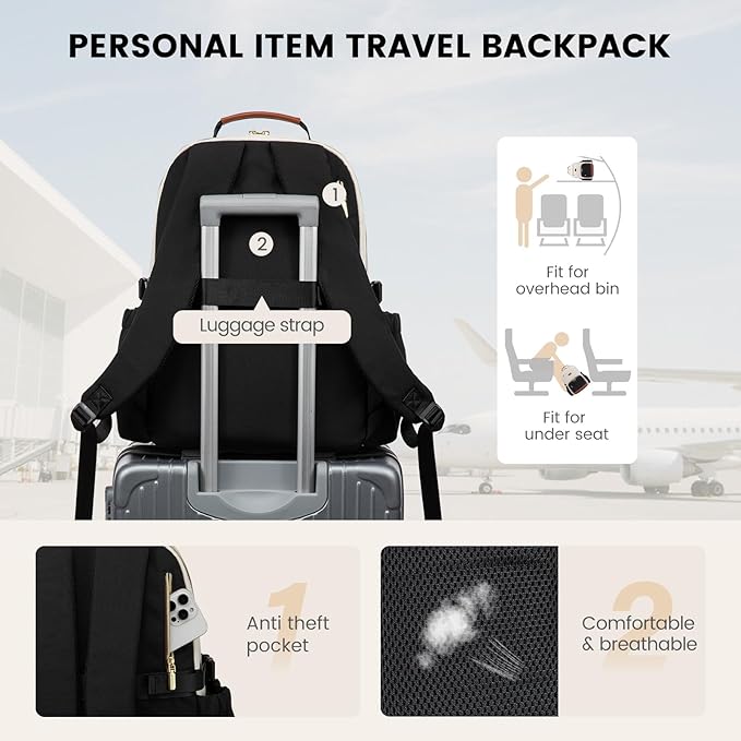 LOVEVOOK Lunch Backpack with Lunch Compartment,15.6 Inch Laptop Work Travel Insulated Cooler Backpack Purse,Waterproof College Teacher Lunch Bag Box with Tumbler Holder,Gifts for Men Women,Beige-Khaki