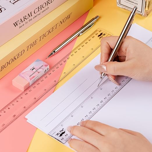 Mr. Pen- Plastic Rulers, 12 Inch, 18 Pack, Easy-to-Read Markings, Scratch-Resistant Design, Durable Clear Ruler for Crafting Office & School, School Supplies, Transparent Bulk Rulers, Measuring Tools