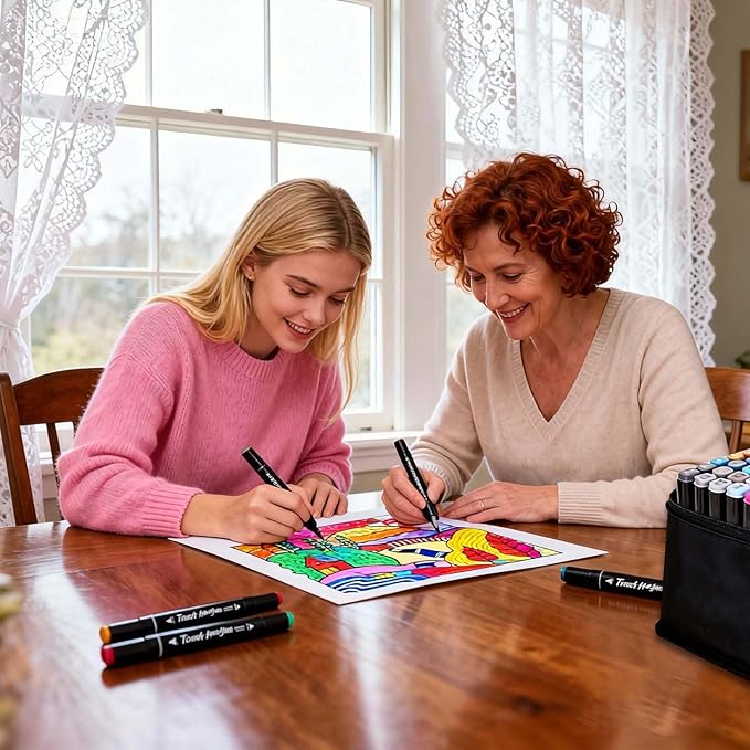 120 Colors Alcohol Markers Set, Dual Brush Tip Art Coloring Markers for Adult Drawing, Permanent Alcohol Based Colored Sketch Pens Art Supplies Gifts for Illustration