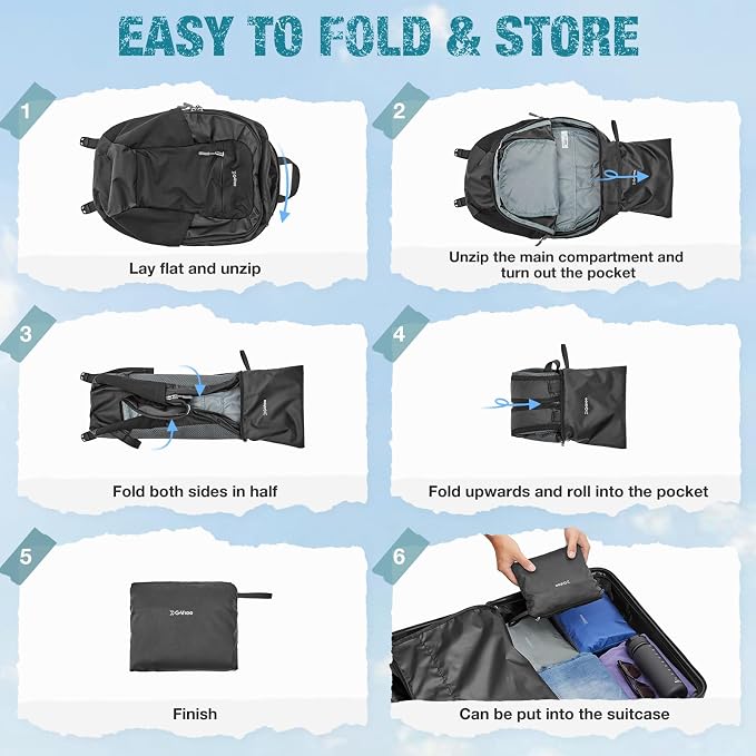 G4Free 18L Lightweight Packable Hiking Backpack for Men Women | Small Foldable Daypack for Travel Camping Trip