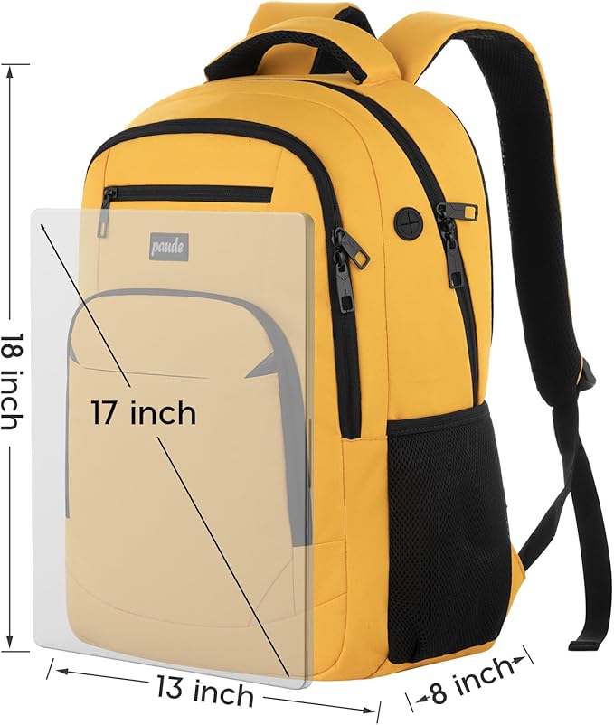 Paude Backpack for School, Laptop, Teens 15.6 Inch College Backpack for University, Business, Work, Travel - Orange