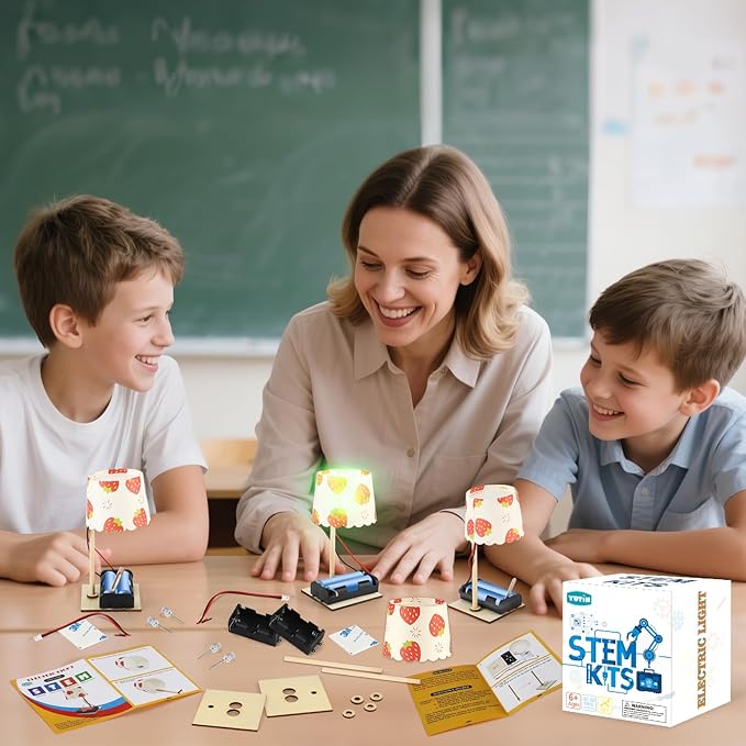STEM Kits for Kids Age 6-8 8-10, 6 Bulk DIY Electric Circuit Lamp Kits for Kids Crafts 8-12, Science Experiments for Classroom STEM Projects Activities, Building Toys for Boys Girls Gifts 6 7 9 10 13