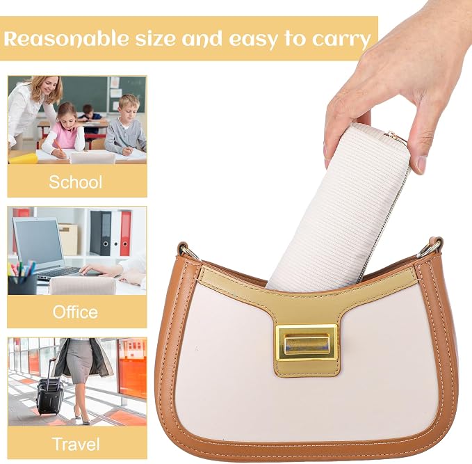 Corduroy Pen Case, Aesthetic Pencil Pouch, Simple Pen Bag with Practical Zip Portable Makeup Bag Stationery Pouch for Women