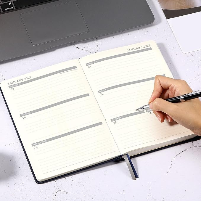 Planner 2026-2027 - 2026-2027 Planner, JULY 2026 - JUNE 2027, Weekly and Monthly with Stickers, 5.7" X 8.2", 2026-2027 Calendar Planner, Pen Holder, Inner Pocket, 44 Notes Pages - Blue