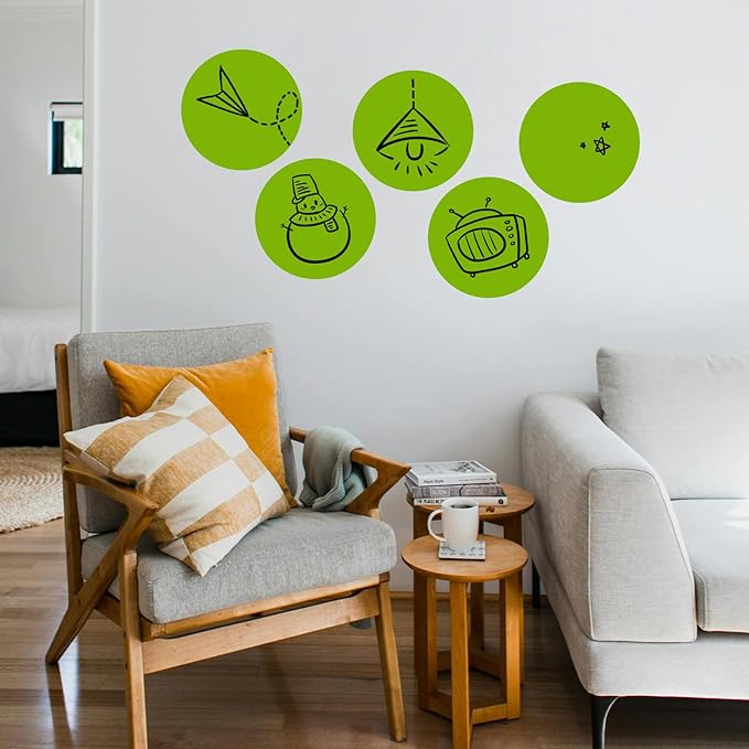 Colorful Dry Erase Dots Circles Whiteboard Marker Removable Stickers Spots Wall Decals for School Classroom Teachers Students Table & Desk, 20 Pack