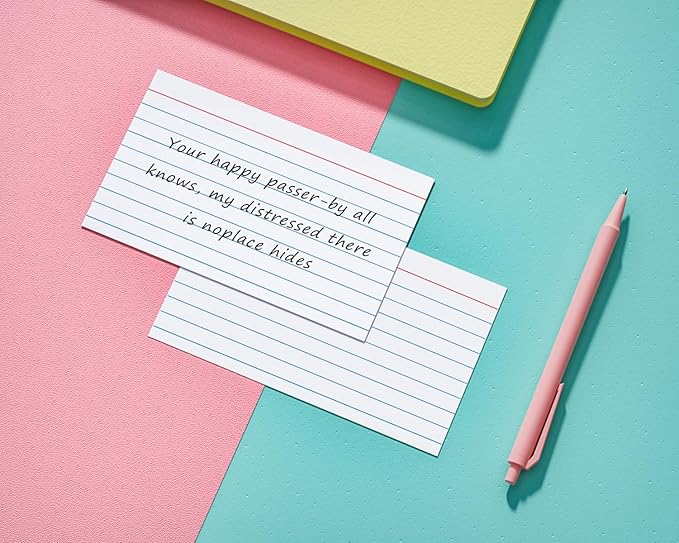 YIZUUN Index Cards 3x5, 300 Pack, Heavy Ruled Index Cards, Notecards 3x5 Lined, Flash Cards for Studying, Note Cards for Office, Home and School, White, 4 Packs of 75 Pack
