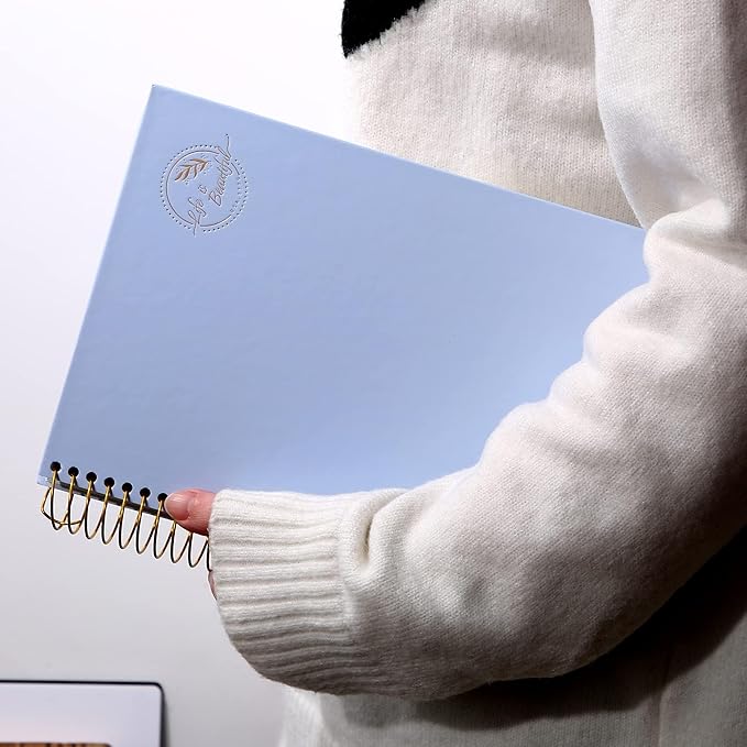 Yoment Hardcover Spiral Notebook,300 Pages College Ruled Notebooks,7” x 10”Large Spiral Journal,B5 Hard Cover Notebooks for Work Writing School,Blue