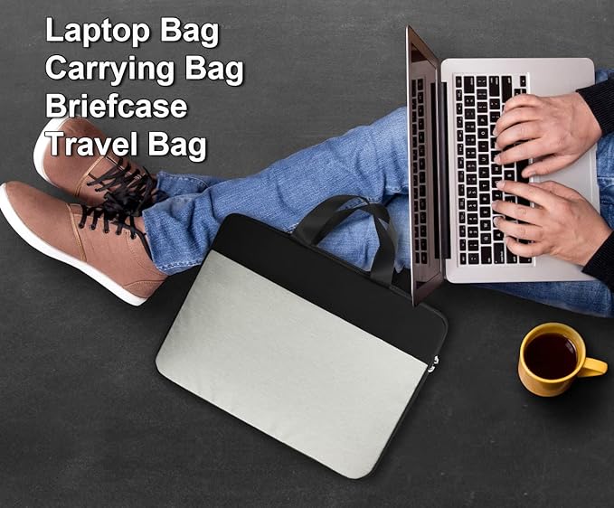 Laptop sleeve 15.6 inch, Laptop Case, laptop bag, Durable Shockproof Protective Computer Cover Carrying Bag Briefcase for 15" 15.6" HP Asus Acer Dell Lenovo Laptop Notebook Ultrabook, (Black/Grey)