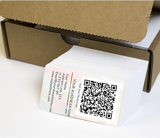 200/500Pcs Business Card Customization (Add Picture or Logo), Thick Coated Paper Business Card Double-sided Printing-2"x3.5" Inches (Color-J)